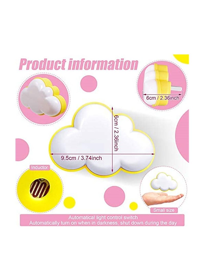 SYOSI SYOSI, 2 Pcs LED Night Light Cloud Shape Lights, Wall Plug into Baby Nursery Warm Lamp With Sensor, Plug-in Intelligent Nightlight for Kids Bedroom Hallway - Image 2