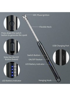 Flameless Electronic Lighter with LED Battery Indicator, USB Rechargeable Lighter, Windproof Lighter for Kitchen BBQ Candle Fireworks Gas Stove. - pzsku/ZBCA6A9F0B6BDB356F85FZ/45/_/1720436681/0457061a-dbbc-49f0-8eeb-854f26758829