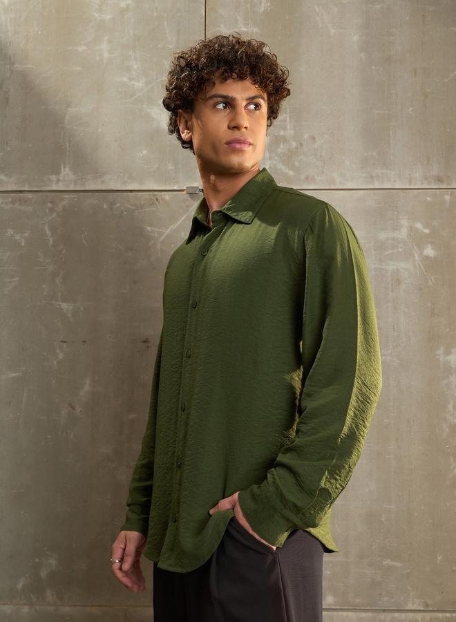 ساسافراس قميص ساسافراس بقبة سادة ومقاس عادي - Image 3