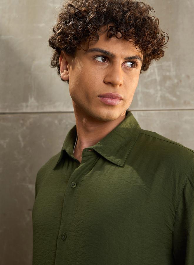 ساسافراس قميص ساسافراس بقبة سادة ومقاس عادي - Image 4