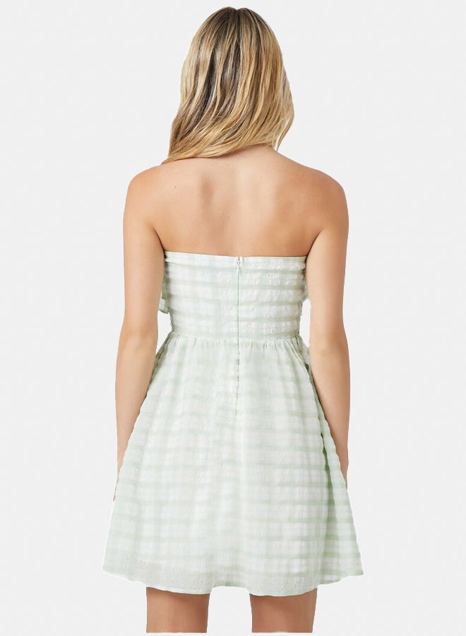 FOREVER 21 Strapless Plaid Ruffle Mini Dress - Image 4