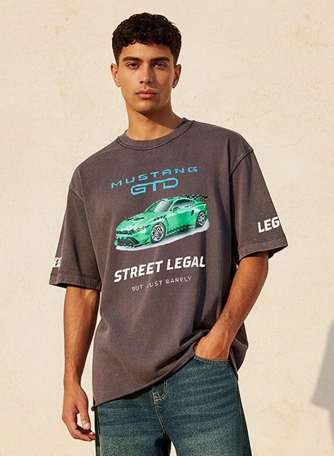 SP Characters Ford Mustang Men Regular Fit Crew Neck Short Sleeves T-shirt