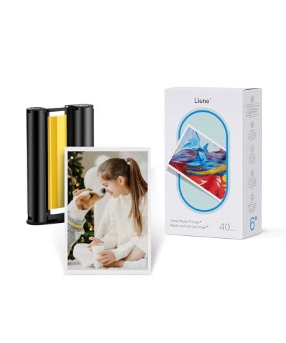Liene Amber M100M200 4x6 Photo Printer 40 Sheets Photo Paper 1 Cartridge Refill Only for DHP512DHP513