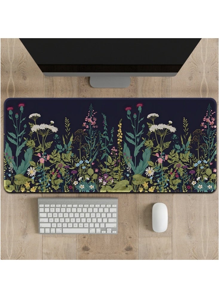 400×800×2mm Large Gaming Mouse Pad Extended Anti-Skid with Stitched Edges Waterproof Desk Pad with Non-Slip Base Computer Keyboard Pad Protector Double Sided Desk Pad Office Desk Mat for Gamer Office & Home Super Creative Plant 1(Black)
