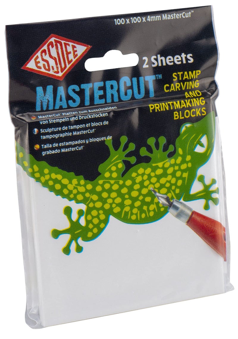 ESSDEE Mastercut Linoleum Carving Blocks  Stampmaking Printmaking Lino Carve  100 x 100 x 4mm  Pack of 2