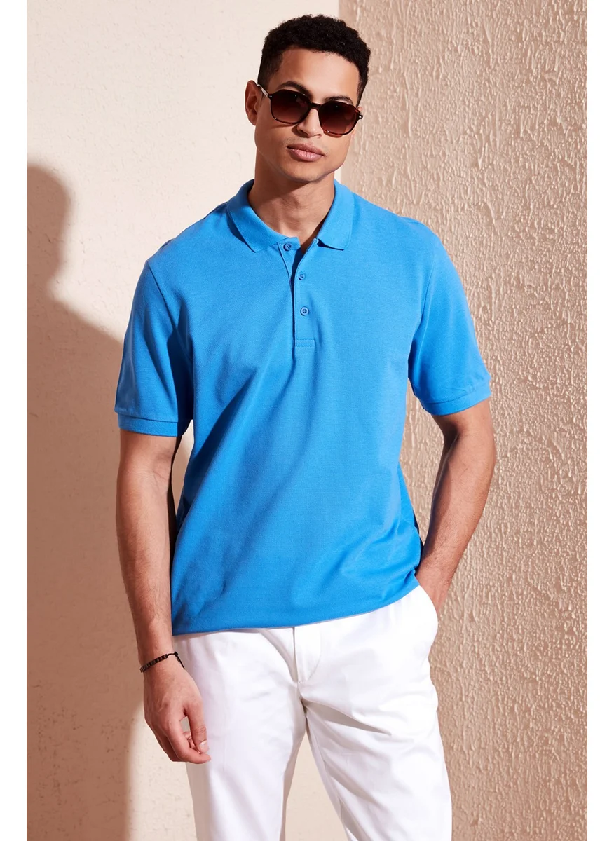 Buratti 100% Cotton Regular Fit Buttoned Polo Collar T Shirt Men's Polo Collar T Shirt 5902127