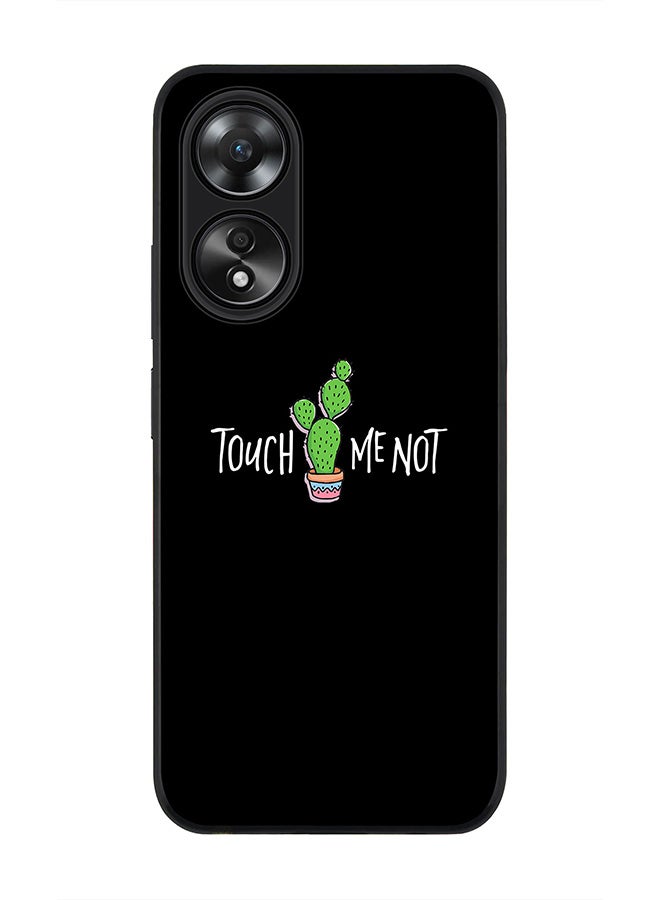 Stylizedd Rugged Black edge case for Oppo A58 4G, Slim fit Soft Case Flexible Rubber Edges Anti Drop TPU Gel Thin Cover- Touch me not - Image 1