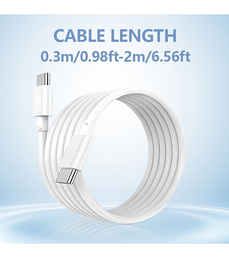 3pcs 60W PD Type C To Type C Fast Charging Data Cable 0.3m 0.98ft For Android Phones - Image 2