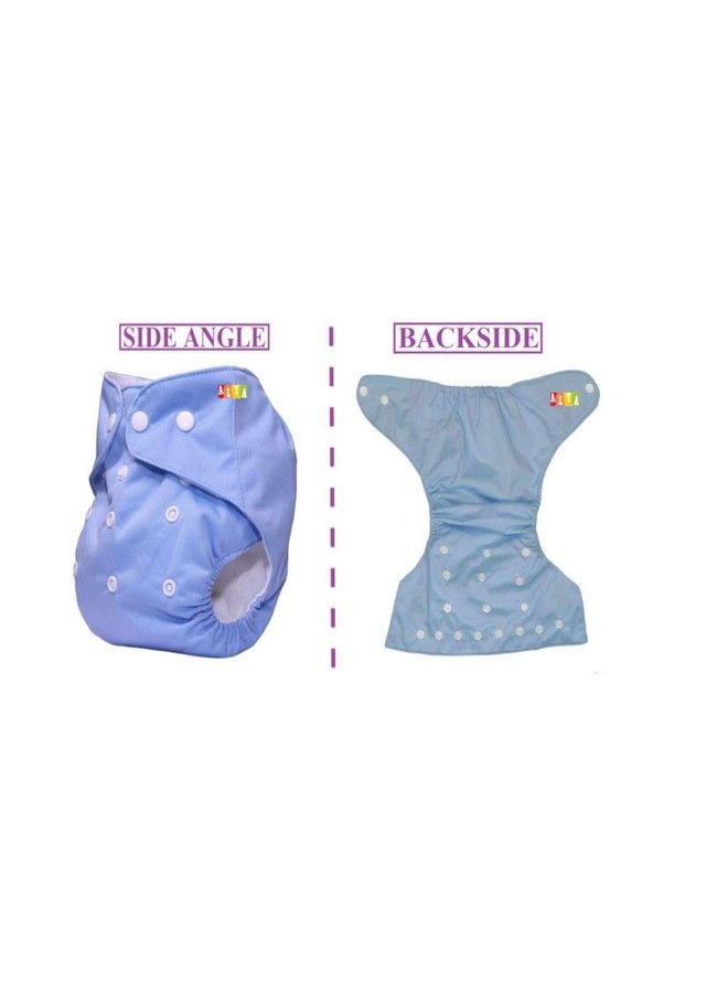 Alya Pocket Button Style Solid Reusable Cloth Diaper All In One Adjustable Washable Diapers Nappies(Without Inserts) For Toddlers New Borns(024 Months316Kg) (Pack Of 3 Bluepurplepink) - Image 3