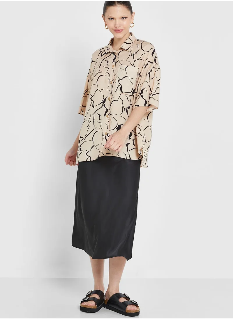 MONKI Button Down Printed Shirt