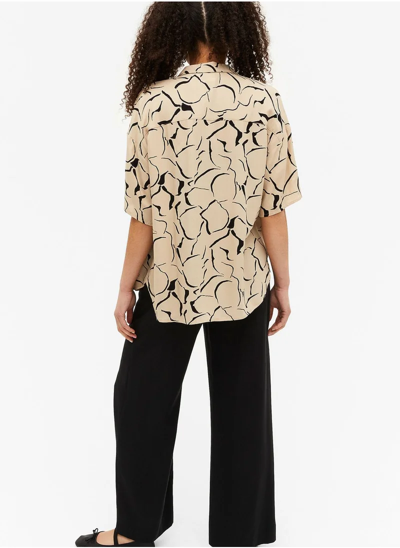 MONKI Button Down Printed Shirt
