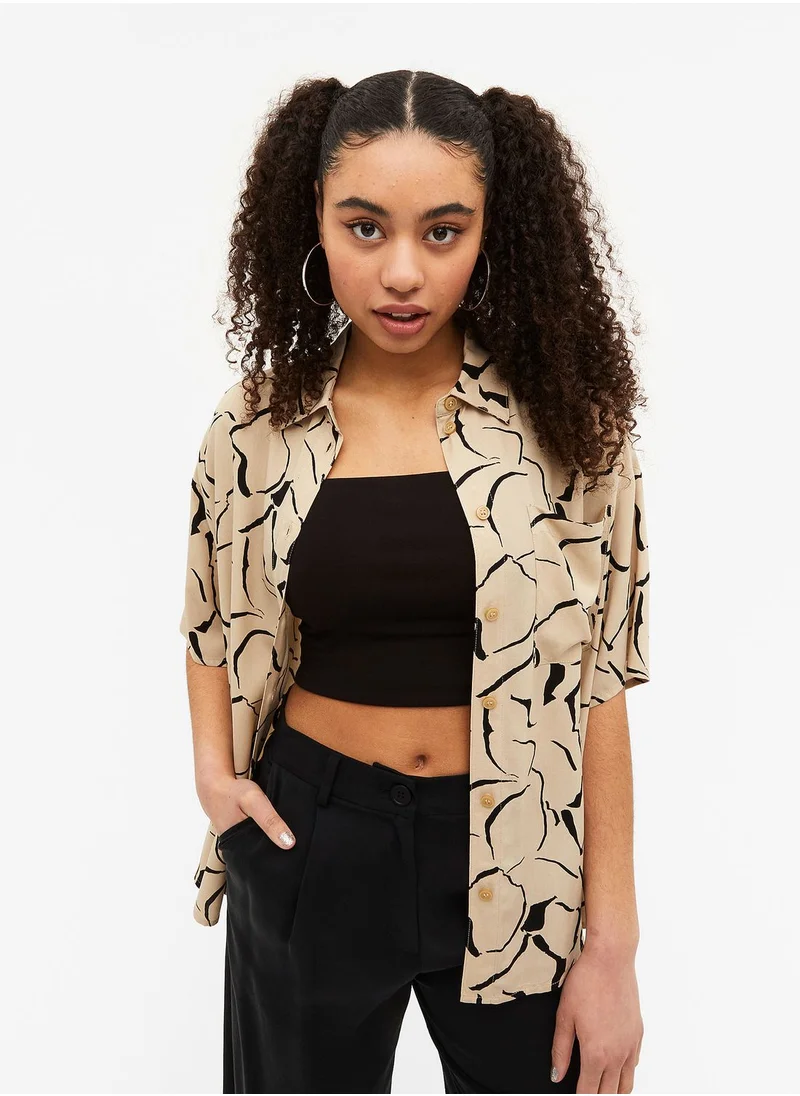 MONKI Button Down Printed Shirt