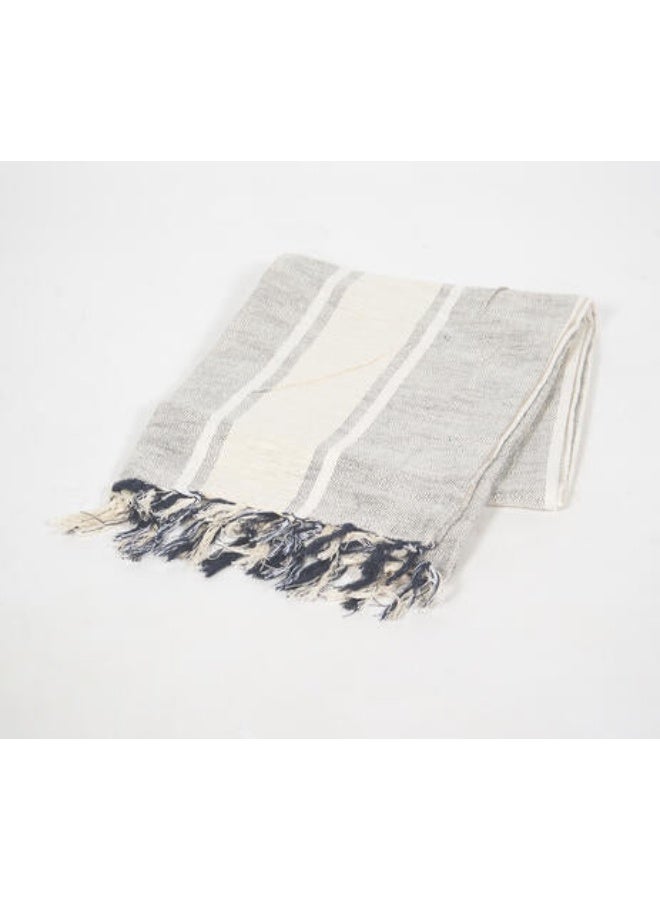 Woven Greyscale Cotton Throw