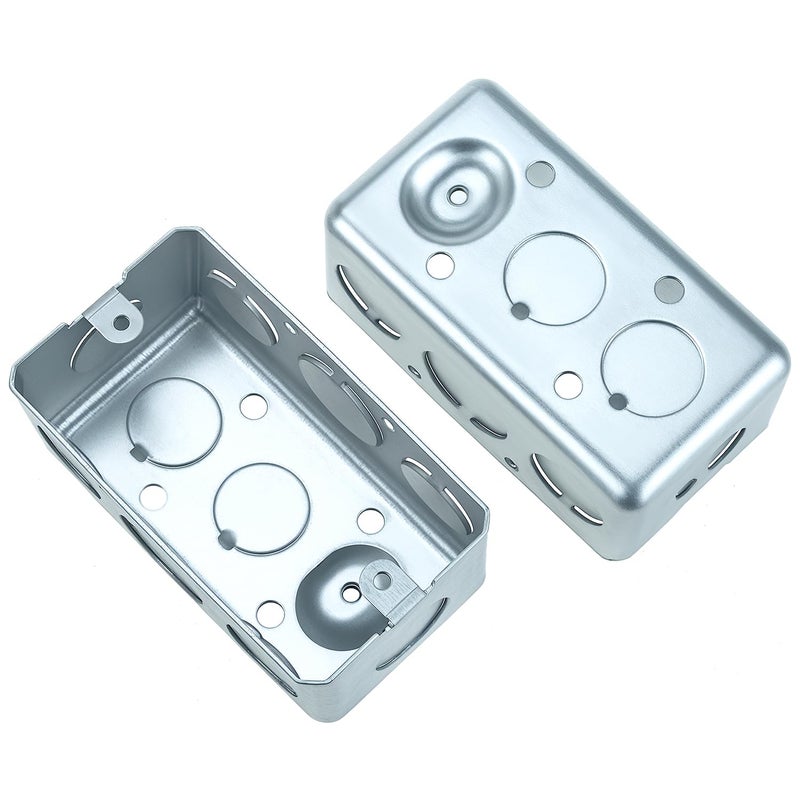 QWORK Electrical Box 12-Pack, 4x2 Inch Outlet Box,13 Cubic Inches, Ten 1/2 Inch Knockouts Electrical Box,1-7/8" Deep, Galvanized Steel - Image 5