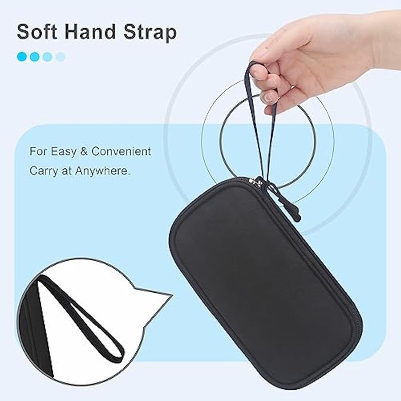 لاكدو حافظة ذاكرة فلاش يو اس بي، حافظة حامل الابهام، منظم ملحقات الكترونية، شنطة تخزين محمولة لسانديسك وسامداتا وسامسونج وذاكرة فلاش USB جامب درايف وبطاقة SD والكيبل، اسود - Image 5