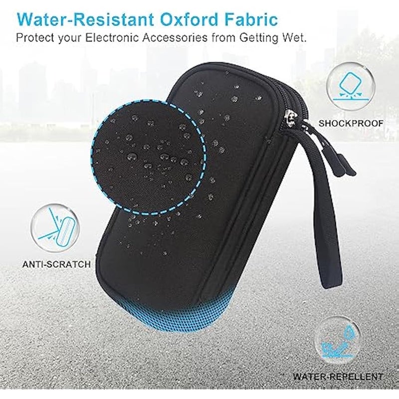 لاكدو حافظة ذاكرة فلاش يو اس بي، حافظة حامل الابهام، منظم ملحقات الكترونية، شنطة تخزين محمولة لسانديسك وسامداتا وسامسونج وذاكرة فلاش USB جامب درايف وبطاقة SD والكيبل، اسود - Image 3