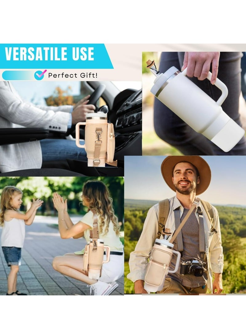Loquat 3-in-1 Water Bottle Holder for Stanley Water Bottle with Adjustable Strap，Water Bottle Carrier Bag with Phone Pocket - Image 5