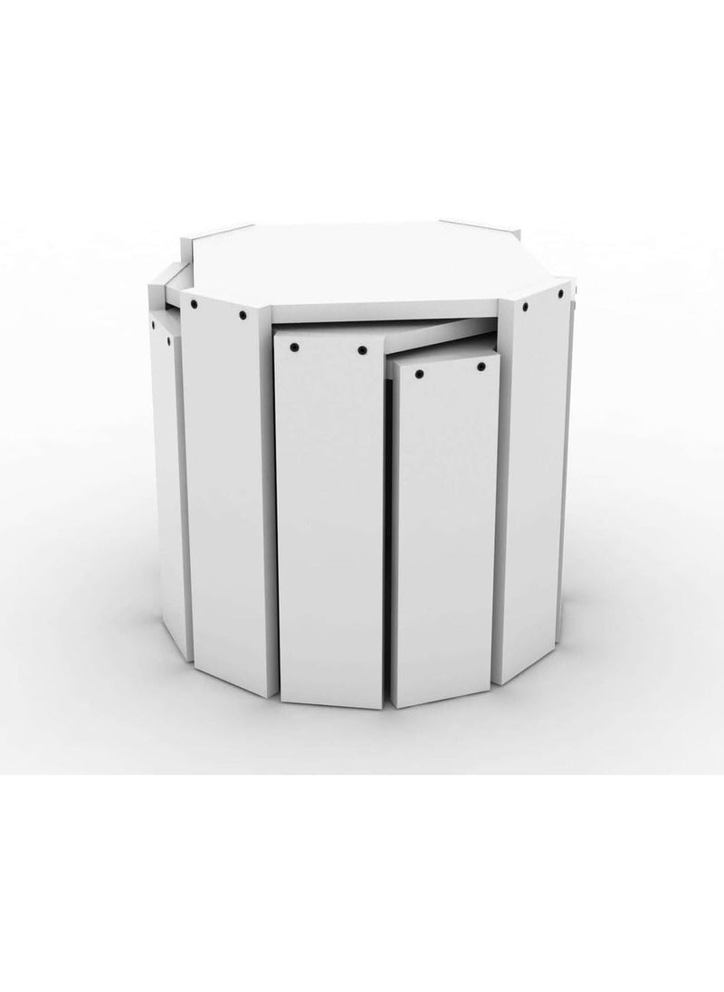 Generic Home Nestling Coffee Table || For Living Room || Modern Nestling Table Set of 3 pcs || White Colour End Table, Side Table Sofa  - Image 1