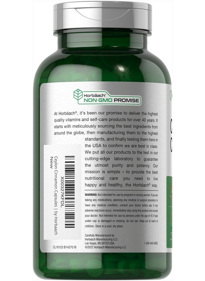 Horbaach Horbaach Ceylon Cinnamon Capsules 4000mg | 250 Count | Non-GMO, Gluten Free  - Image 3