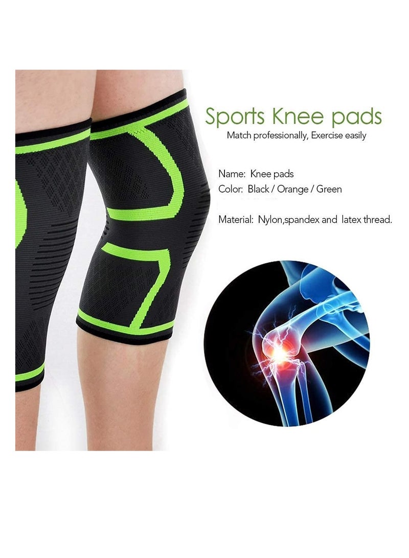1 Pair Elastic Compression Kneepad Support Knee Pain Relief Protector for Fitness Running Cycling Mountaineering Free Size - Image 2