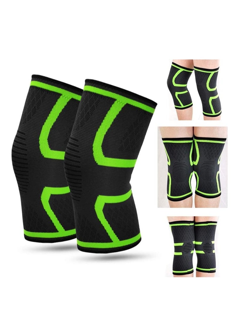 1 Pair Elastic Compression Kneepad Support Knee Pain Relief Protector for Fitness Running Cycling Mountaineering Free Size - Image 1