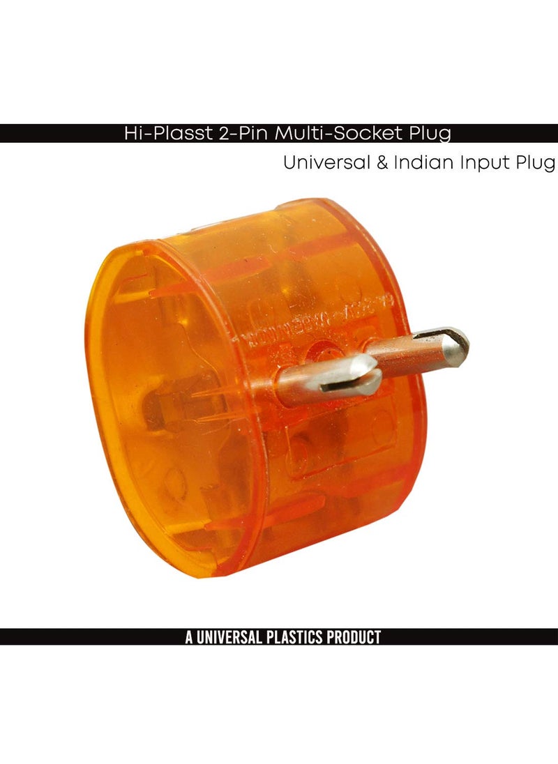 HI PLASST PINS N PLUGS HiPlasst Pack of 2 2Pin Multiplug Travel Adapter USAUKJapanChina to India Type D 6A Converter Plug for Diwali Lights Mobile Chargers Other Small Electronics  - Image 5