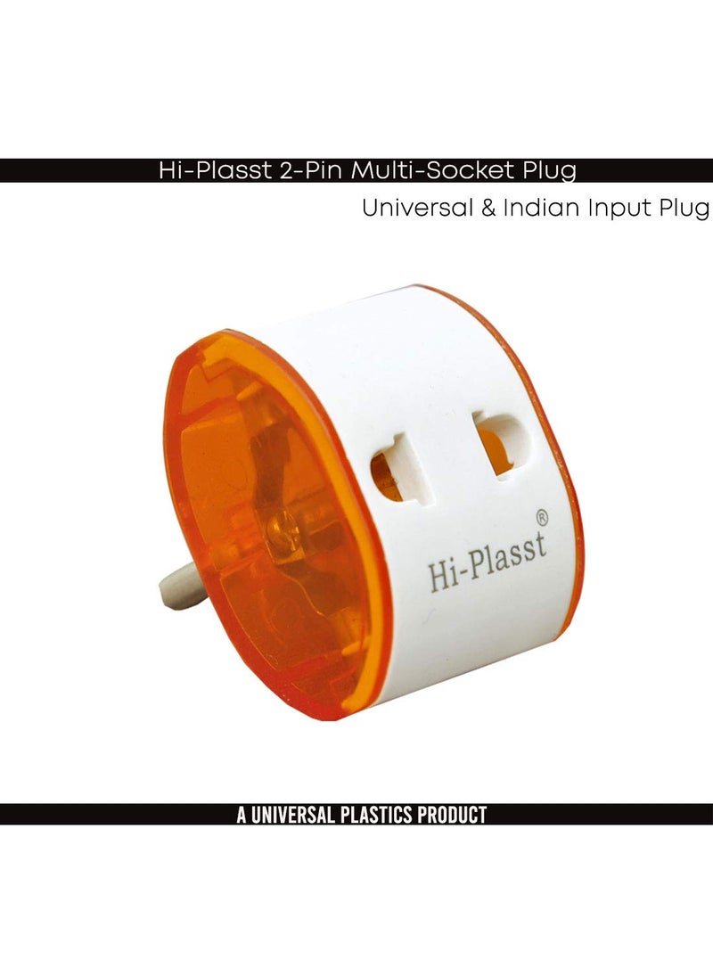 HI PLASST PINS N PLUGS HiPlasst Pack of 2 2Pin Multiplug Travel Adapter USAUKJapanChina to India Type D 6A Converter Plug for Diwali Lights Mobile Chargers Other Small Electronics  - Image 4