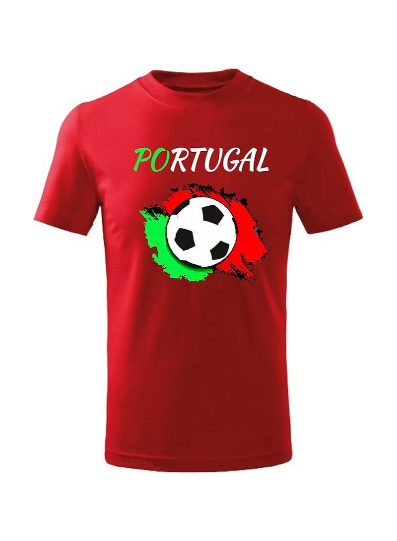 PRINTSHOP4ME Portugal Football Fans Printed T-Shirts Supporting The Football Jersey Tshirts For Men|Women|Kids To Win The Cup - Image 1