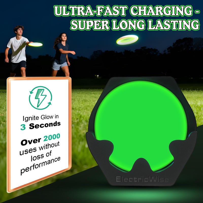 ElectricWise Disc Golf UV Charging Station for Luminous Discs, Fast LED Illumination Stand, Portable Night Play Disc Golf Accessory for Outdoor Practice, Backyard Fun and Tournament Games (Black) - Image 4