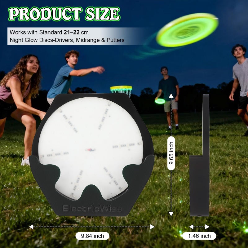 ElectricWise Disc Golf UV Charging Station for Luminous Discs, Fast LED Illumination Stand, Portable Night Play Disc Golf Accessory for Outdoor Practice, Backyard Fun and Tournament Games (Black) - Image 5