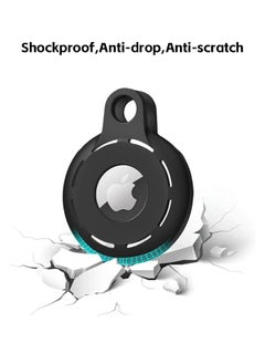 Fazza AirTag Holder Soft Silicone Case 2 Pack with Keychain Accessories for Easy Attachment to Wallets Keys Luggages Bags and Pet Collars (Black)  - Image 3