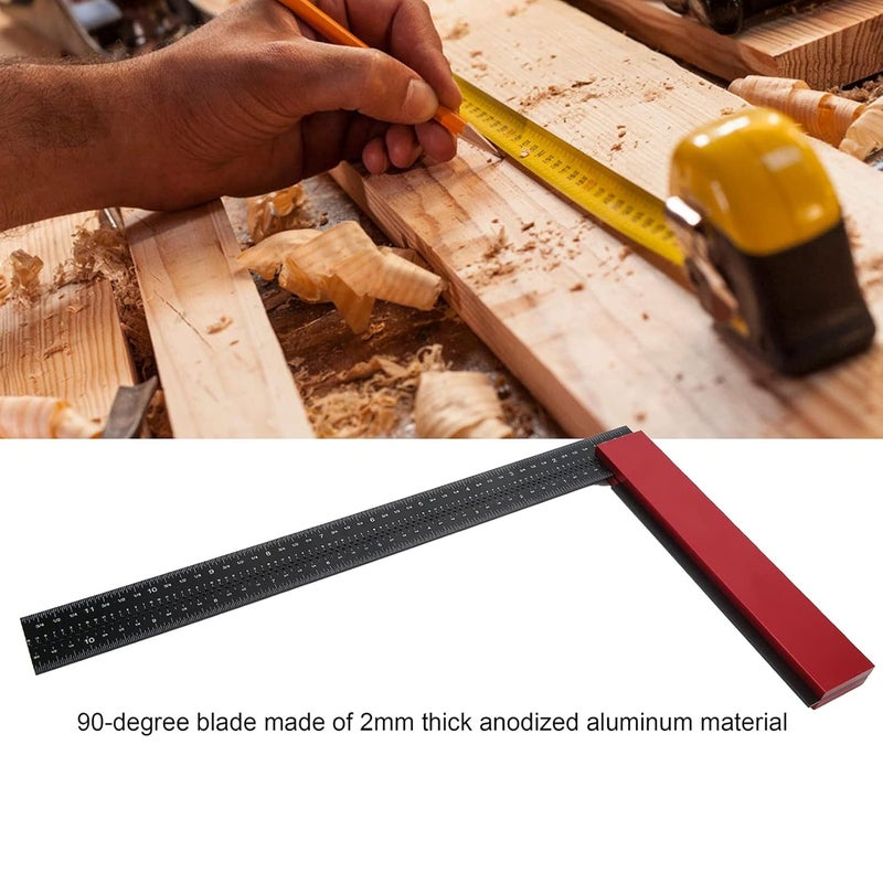 12 Inch Aluminum Alloy T Type Ruler Hole Scriber Woodworking Measuring Marking Tool - Image 4