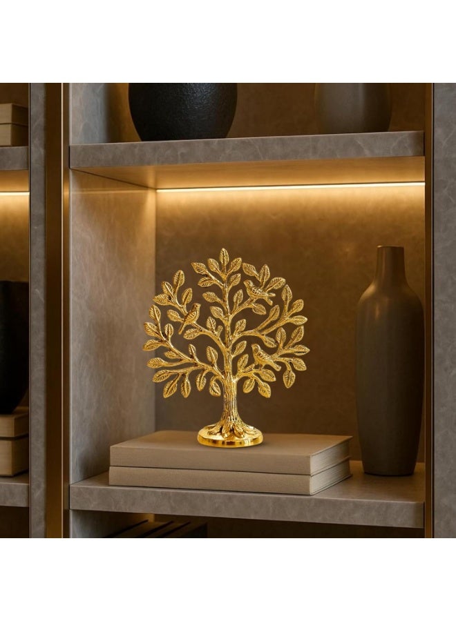 BEHOMA بيهوما شجرة كالبفريكش من النحاس النقي 100% مع الطيور | تحفة شجرة الحياة كالبافريكشا لديكور الطاولة (5.9 بوصة) | ديكور كالبفريكشا فاستو وفنغشوي، زينة المنزل ومعبد بوجا، هدية الحظ الجيد - Image 3