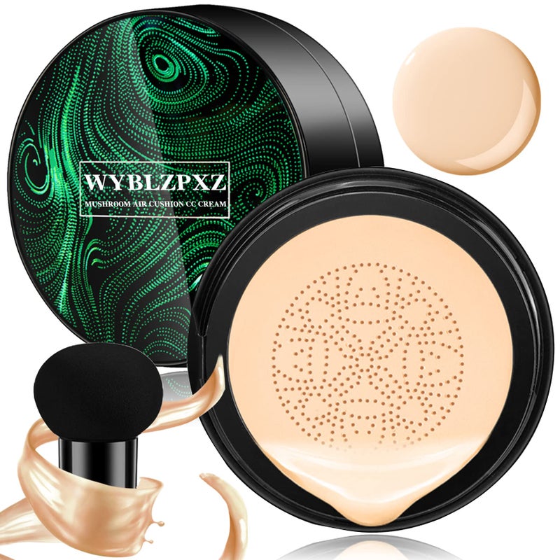 WYBLZPXZ Mushroom Head Air Cushion CC Cream BB Cream Cushion Foundation Moisturizing Full Coverage Foundation Concealer Lasting Foundation Makeup Even Makeup Base PrimerIvory 
