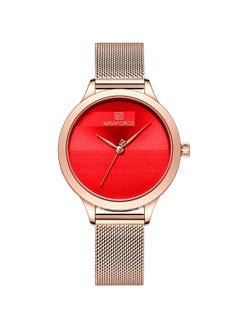 NAVIFORCE Elegant Women's Quartz Watch Stylish Round Dial with Minimalist Design Stainless Steel Mesh Strap Fashionable Timepiece for Everyday Wear and Special Occasions  - Image 1
