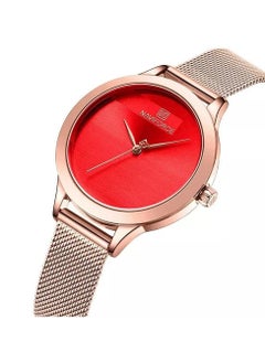 NAVIFORCE Elegant Women's Quartz Watch Stylish Round Dial with Minimalist Design Stainless Steel Mesh Strap Fashionable Timepiece for Everyday Wear and Special Occasions  - Image 2