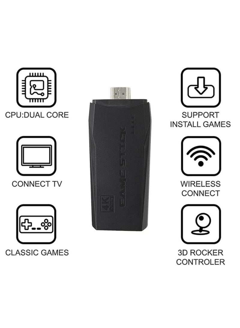 ELTRAZONE Integrated retro 4K game console with dual 2.4G wireless controllers, plug-and-play video game stick, built-in 3,500 games, 9 classic emulators, high-definition HDMI output for TV  - Image 4