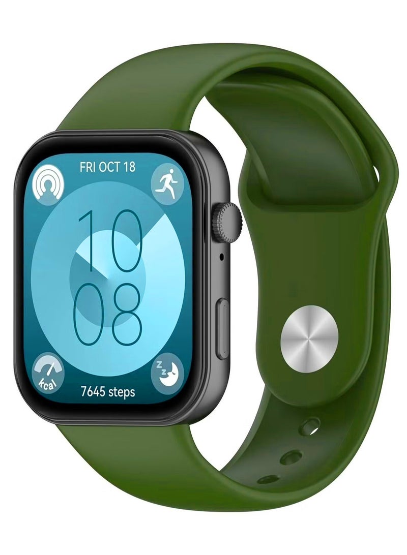 Silicone Strap For Huawei Watch Fit 3 /Fit 4 / Fit 4 Pro Sport band Smartwatch Accessories Replacement Correa Bracelet (Green) - Image 1