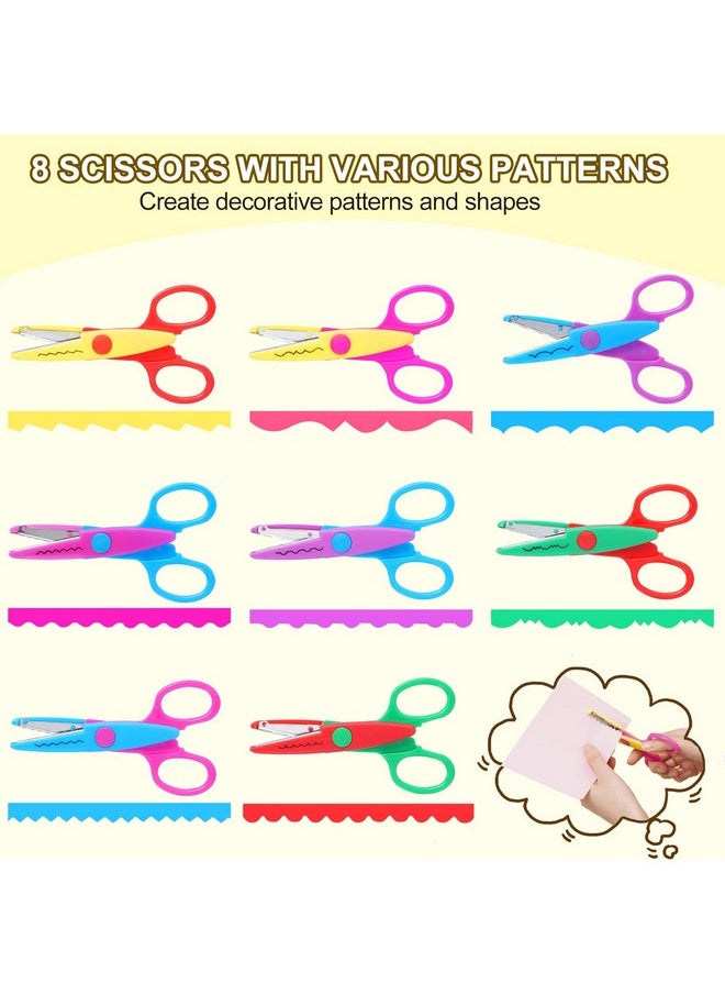 UCEC Craft Scissors Decorative Edge, Craft Scissors, Zig Zag Scissors, Decorative Scissors, Scrapbook Scissors, Pattern Scissors For Kids Adults, Fancy Scissors, Crazy Scissors For Crafting, 8 Pack  - Image 2