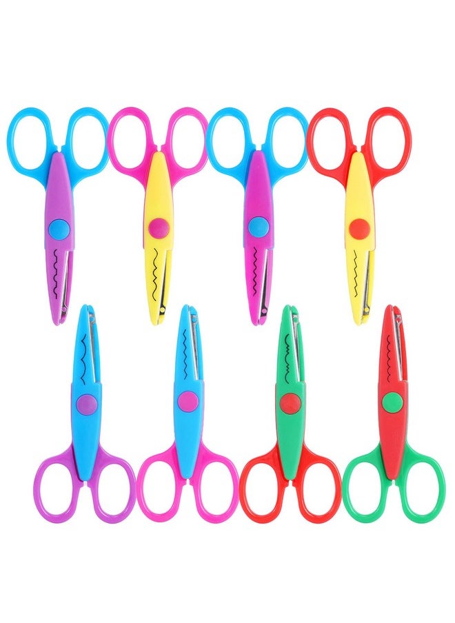 UCEC Craft Scissors Decorative Edge, Craft Scissors, Zig Zag Scissors, Decorative Scissors, Scrapbook Scissors, Pattern Scissors For Kids Adults, Fancy Scissors, Crazy Scissors For Crafting, 8 Pack  - Image 1