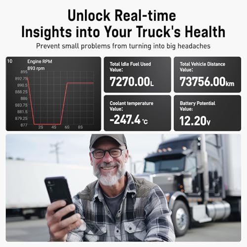 Ancel ANCEL HD110 Heavy Duty Truck Scanner with DPF Regen and Reset for Detroit Paccar Engine, Full System HDOBD & OBD2 Sanner for Diesel Trucks Lifetime Free Updates - Image 5
