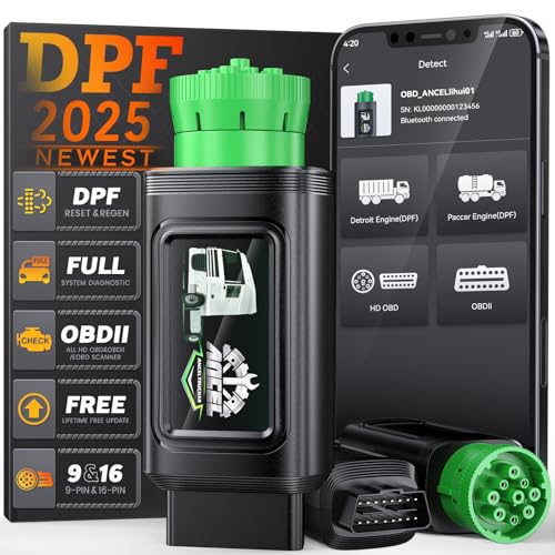 Ancel ANCEL HD110 Heavy Duty Truck Scanner with DPF Regen and Reset for Detroit Paccar Engine, Full System HDOBD & OBD2 Sanner for Diesel Trucks Lifetime Free Updates - Image 1