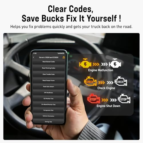 Ancel ANCEL HD110 Heavy Duty Truck Scanner with DPF Regen and Reset for Detroit Paccar Engine, Full System HDOBD & OBD2 Sanner for Diesel Trucks Lifetime Free Updates - Image 4