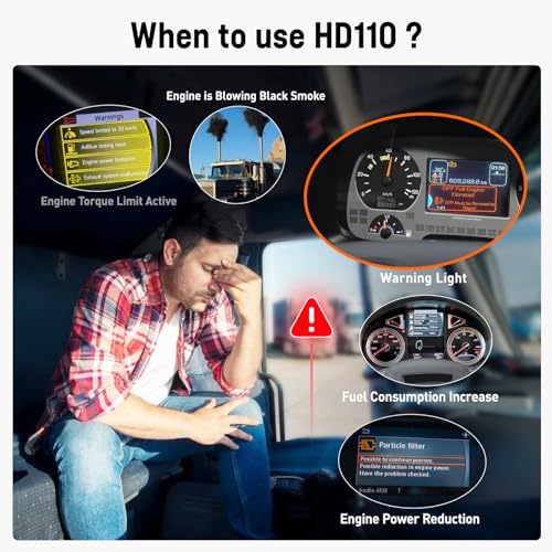 Ancel ANCEL HD110 Heavy Duty Truck Scanner with DPF Regen and Reset for Detroit Paccar Engine, Full System HDOBD & OBD2 Sanner for Diesel Trucks Lifetime Free Updates - Image 3