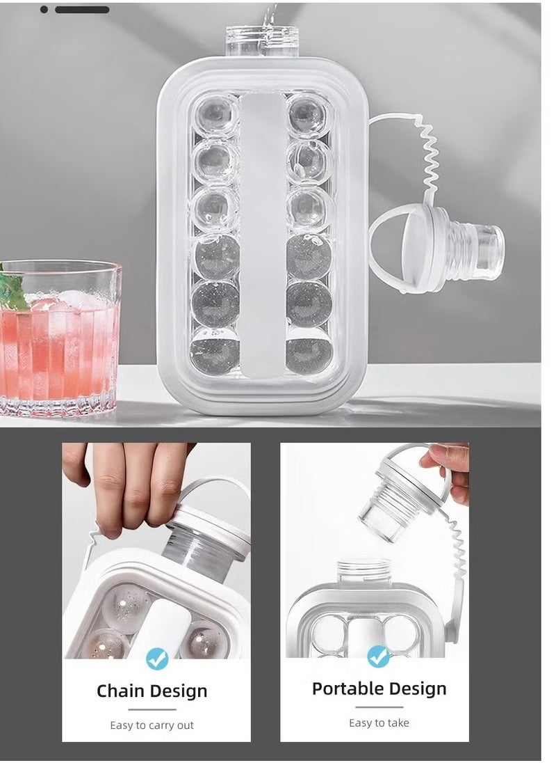 Generic - Ice Cube Trays 2 in 1 Portable Ice Ball Maker Kettle With 17 Grids Flat Body Lid Cooling Ice Pop/Cube Molds For  Cocktail ,Coffee , Juice, Water - Image 1