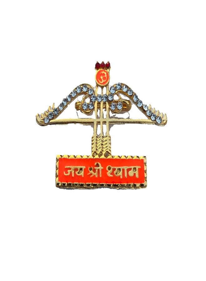 Comelyns Gold Plated Shri Shyam Enamel Symbol of Khatushyam/Khatu Shyam Ji Brooch Suit Shirts Accessories Jewellery for Men Women (Pack of 1) - Image 1