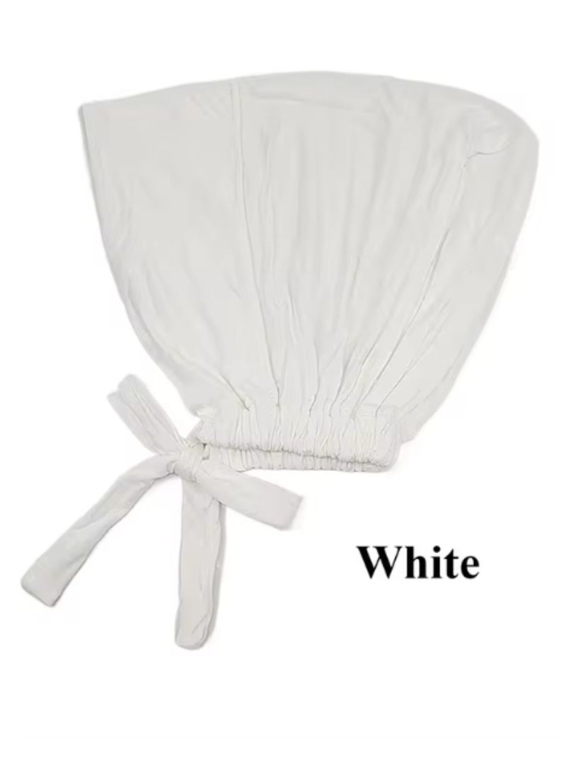 3PCS  Muslim Turban Hat Inner Hijab Caps Islamic Underscarf Bonnet India Hats Female Headwrap Turbante Mujer,1 Black 1 White and 1 Khaki - Image 3