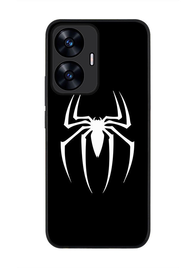 Stylizedd Rugged Black edge case for Realme C55 4G Slim fit Soft Case Flexible Rubber Edges Anti Drop TPU Gel Thin Cover -  Spidermark (Black) - Image 1