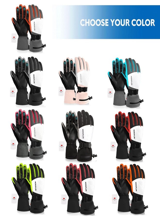 MORXPLOR Ski Snow Gloves for Men Women,3M Thinsulate Insulated Warm Winter Snowboard Windproof Winter Touchscreen Snowmobile Gloves for Cold Weather - Image 2