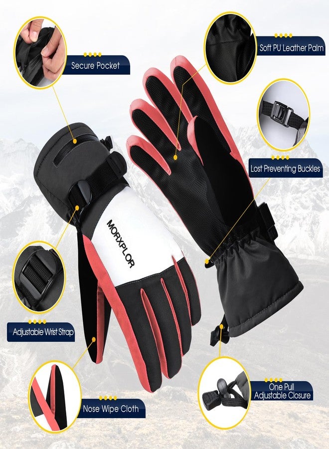 MORXPLOR Ski Snow Gloves for Men Women,3M Thinsulate Insulated Warm Winter Snowboard Windproof Winter Touchscreen Snowmobile Gloves for Cold Weather - Image 5